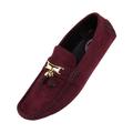 Amali Mens Casual Slip On Driving Moccasins Tuxedo Loafers with Tassel Burgandy Size 10