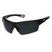 All Black Mens Sport Half Rim Plastic Sunglasses Shiny Black