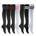 Lovely Annie Women's 6 Pairs Over-the-Knee Thigh High Knee High Cotton Socks Size 6-9 w/o White Strip Color