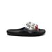 Cape Robbin Treasure Map Black Jeweled Clear Vamp Super Comfortable Slide Sandal (6, Black)