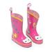 Kidorable Little Girls Pink Lucky Cat Print Rubber Rain Boots 5-10 Toddler