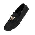 Amali Mens Casual Slip On Driving Moccasins Tuxedo Loafers with Tassel Black Size 10