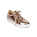 Women Mirror Metallic Lace Up Low Top Fashion Sneaker - 18074 by Yoki Collection