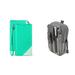 BC Synthetic PU Leather Magnetic Flip Cover Wallet Case (Mint Green) with Gray Tactical EDC MOLLE Waist Pouch and Atom Cloth for Samsung Galaxy J7, J7 V 2nd Gen 2018