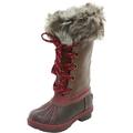 London Fog Little/Big Girl's Melton Brown/Pink Water Resistant Boots Shoes