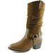 DailyShoes Women's Slouch Mid Calf Ankle Strap Buckle Style Cowboy Boots, 11