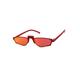 Retro Vintage Style Rectangular Dad Shade Sunglasses Red Red Mirror