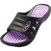 Norty Girl's Summer Comfort Casual Slide Flat Strap Shower Sandals Slip On Shoes Runs One Size Small 40333-12MUSLittleKid Black-Purple