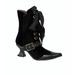 Black Velvet 3" Heel Women's Mid Calf Lace Up Costume Boot