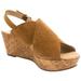 Isaac Mizrahi Live! Women's Maddie Suede Cross Band Wedges (Natural, 11 M US)