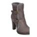 New Women C Label Binky-4 PU Shearling Trimmed Buckle Chunky Heel Bootie