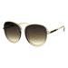 Womens Expose Lens Edge Panel Lens Round Luxury Butterfly Sunglasses Beige Brown