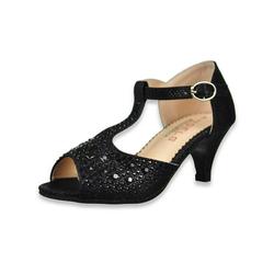 Angels Girls' Rhinestone T-Strap Pumps (Sizes 10 - 12)