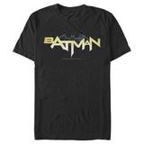 Men's Batman Logo Messy Text Graphic Tee