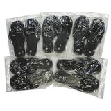 StarBay Women's Solid Black Color Floral Beaded Mesh Chinese Slippers 5 Pairs pack size 9