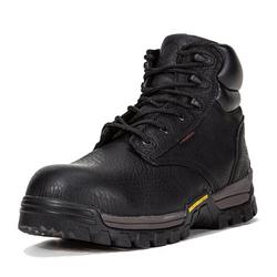 ROCKROOSTER Mens Work Boots, 6" Waterproof Wide Safety Shoes, Composite Toe, Non-Slip, Oil Resistant Leather, Kevlar, Memory Foam Insole, EH, Safety Boots AT697PRO BK -8.5
