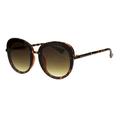 Womens Expose Lens Edge Panel Lens Round Luxury Butterfly Sunglasses Tortoise Brown