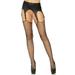 Women's Plus Size Spandex Industrial Net Stockings With Unfinished Top, Black, One Size