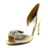 Badgley Mischka Women's Giana II D'Orsay Pump, Pewter Metallic Suede, 7.5 M US