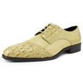 Bolano Men's Designer Cap Toe Formal Lace Up Oxford Dress Shoes Beige Size 15