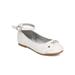 New Girl Little Angel Ashley-914E PU Rhinestone Daisy Ankle Strap Ballerina Flat