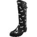 Norty Women's Rain Boots Hurricane Wellie - Glossy Printed Waterproof Hi-Calf Rainboots 40855-7B(M)US Horse/Black Glossy