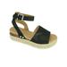 Soda Women Wedge Sandals Open Toe Ankle Strap Flatform Espadrilles Trim Platform TOPIC-S khaki camo 9