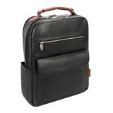 McKlein U Series, LOGAN , Pebble Grain Calfskin Leather 17" Leather, Two-Tone, Dual-Compartment, Laptop & Tablet Backpack, Black (19082)