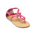 L'Amour Fuchsia Hook-And-Loop Swirl Loop Thong Sandals Little Girls