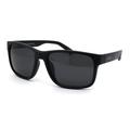 Kush Mens Black Lens Sport Horn Rim Sunglasses Matte Black Blue Black