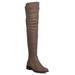 New Women Indulge Joanna-01 Mixed Media Thigh High Riding Boot