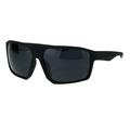 Mens Futuristic Robotic Squared Matte Plastic Black Frame Sunglasses Matte Black