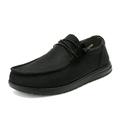 Bruno Marc Men's All Black Linen Canvas Stretch Loafer Shoes Slip On Sneakers Statvus-01 Size 12 B(M) US