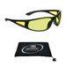 proSPORT Yellow Lens BIFOCAL Safety Rading Glasses - Night Vision Driving Riding Sport Side Shield Wrap Reader Matte Black Frame +2.00
