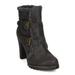 New Women C Label Binky-4 PU Shearling Trimmed Buckle Chunky Heel Bootie