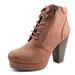 Material Girl Rheta Women Round Toe Synthetic Tan Ankle Boot, Cognac, Size 8.0