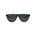 Retro Flat Top Mob Boyfriend Plastic CR39 Polarized Lens Shield Sunglasses Green Smoke