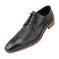 Amali Men's Smooth Wing Tip Lace Up Oxford Dress Shoe with Perfoations Along The Wing & Back, Style Cornik