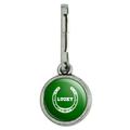 Horseshoe Lucky Green Antiqued Charm Clothes Purse Suitcase Backpack Zipper Pull Aid