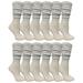 12 Pack Yacht & Smith Womens Cotton Slouch Socks, Womans Knee High Boot Socks (White)