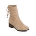 New Women Breckelles Houston-13 Faux Suede Round Toe Drawstring Boot