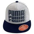 Kids Puma Boys Youth Size Adjustable Snap Back Flat Brim Baseball Cap Hat in Gray and Blue Color