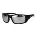 Choppers 90s Classic Mens Biker Gangster Plastic Sunglasses Black Silver Mirror