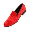 Amali Mens Velvet Slip-On Smoking Slipper Tuxedo Loafers Red Size 12