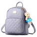 PU Leather Backpack Purse Satchel School Bags Casual Travel Daypacks for Women, Light Grey