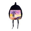 Purple Watercolor Dragon in the Sky at Sunset - Girls 13" x 10" Black Preschool Toddler Children's Backpack