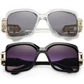 2 Pack Modern Hip Hop Gold Retro Shades UV Protection for Men and Women