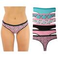 Just Intimates New York Cotton Panties Underwear (Pack of 6) (Thong Group F, 7 - Large)