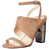 Nine West Women's Octavia Suede Dress Sandal, Natural, 8 M U