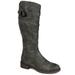 Brinley Co. Womens Extra Wide Calf Buckled Riding Boot